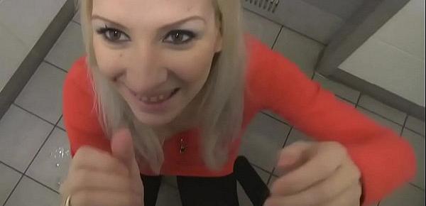  german blonde girl fucks in a toilette room - porngirl.eu